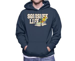 The Simpsons Squishee Life Bart Men's Hooded Sweatshirt - Navy Blue