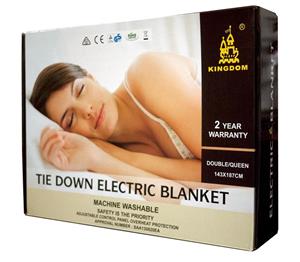 Tie Down Electric Blanket Single/Double/Queen New Model Winter Warm - Machine Washable