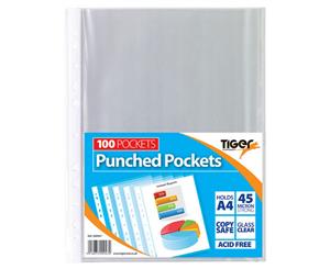 Tiger A4 Multi Punched Pockets X 100 (Transparent) - SG14482