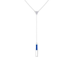 Toronto Blue Jays Diamond Y-Shaped Necklace For Women In Sterling Silver Design by BIXLER - Sterling Silver