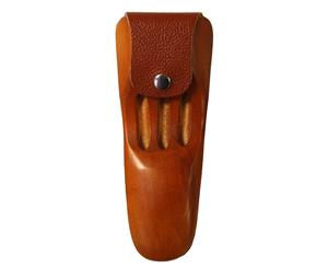 Traditional Carved Wooden/Leather dart board dart carry case