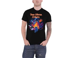 Trans Siberian Orchestra T Shirt Tiger Collage Band Logo Official Mens - Black