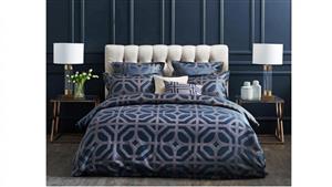 Treillage Navy King Quilt Cover Set