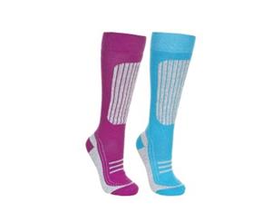 Trespass Womens/Ladies Janus Ii Ski Socks (Pack Of 2) (Mist/aqua) - TP4530