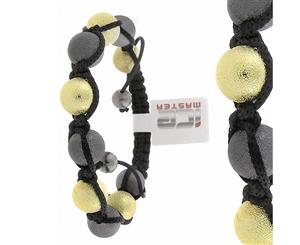 Unisex PAVE BALLS Bracelet - MASTER black / gun / gold - Black