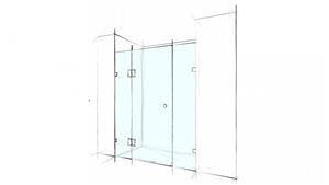 Verotti Custom 1200m Front Only Wall to Wall 3 Panels Bracket Shower Screen - Clear