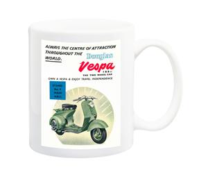 Vespa Scooter Advert Poster Mug - 11 Fluid Oz