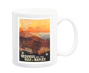 Vesuvius Gulf Of Naples Italy Travel Poster Mug - 11 Fluid Oz