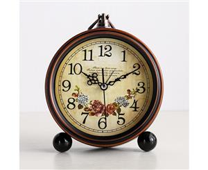 Vintage Flower Quartz Analog Alarm Clock