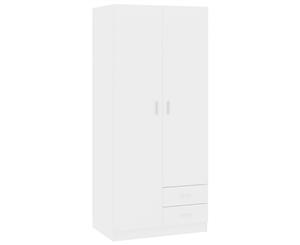 Wardrobe High Gloss White Chipboard Clothes Hanger Organiser Cabinet