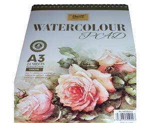 Watercolour Pad 180gsm 24 sheets A3 Acid Free for Watercolour Paints