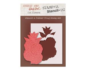 Wendy Vecchi - Studio 490 Stamp It Stencil It 7 inch X8.5 inch Cut Flowers