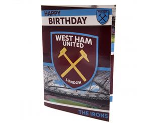 West Ham United Fc Musical Birthday Card (Claret/Sky Blue) - TA2678