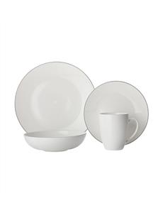 White Basics Edge Dinner Set Coupe 16pc