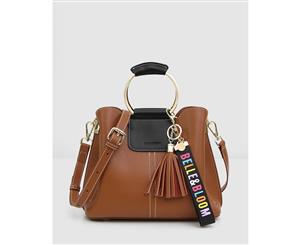 Women's Twilight Leather Cross-Body Bag - Brown / Black