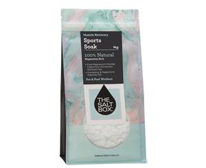 Zechstein Magnesium Sport Bath Soak with Eucalyptus and Peppermint Oils 1kg for Muscle Recovery | 100% Natural | Magnesium Supplement | The Salt Box