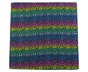 1pce Bandana 54x54cm Rainbow Animal Print Themed with Black Background