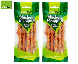 2 x VitaPet Rawhide Chewz Chicken Wrapped Spirals 5pk