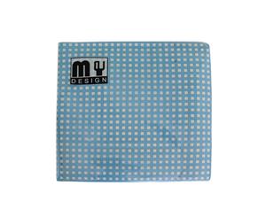 20 Pack Blue and White Check Design 2 ply Premium Party Napkins 33x33cm MQ-356