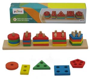 26 Pcs Multi Shape Stacker - Bright Rainbow Colours