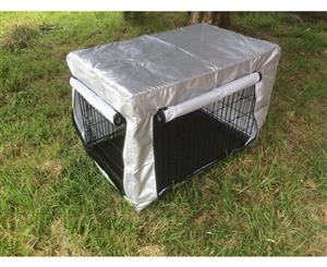 36' Collapsible Metal Dog Cat Crate Cage Cat Carrier With Cover