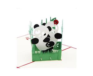 3d Handmade Panda Pop Up Greeting Card for All Occasions.