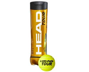 4pc Head Tour Championship Tennis Balls Tube/Case f/ Tournament/Club/Training