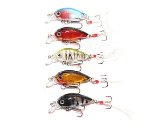 5x 35mm Crank baits Fishing lures Shallow Hardbody Crankbait BREAM BASS Shrimp