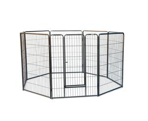 8 Panels Galvanised Pen Run for Dog Chicken Chook Rabbit Cat 80cm Height