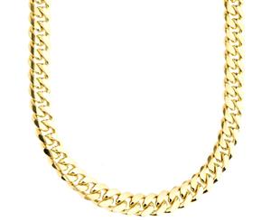 925 Sterling Silver Bling Chain - MIAMI CUBAN 8mm gold - Gold