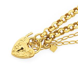 9ct Gold 19cm Belcher Padlock Bracelet