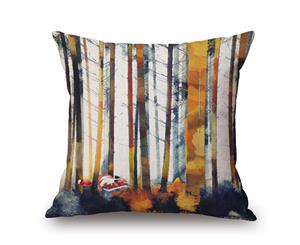 Abstract Watercolor Landscape Painting on Cotton&linen Pillow Cover 84471