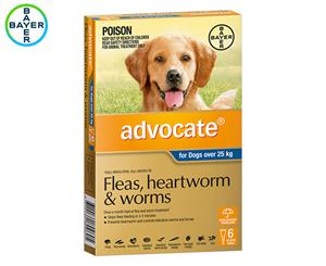 Advocate Flea & Worm Treatment For Dogs 25kg+ 6pk