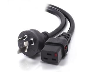 Alogic IEC LOCK 1m IEC C19 to Aus 3 Pin 15A Power Cord - M/F