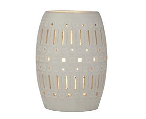 Amalfi Pavel Ceramic Handmade Unique Patterned Cordline Table Lamp White