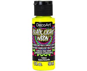 Americana Black Light Neon Acrylic Paint 2oz - Yellow