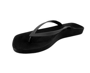 Archline Breeze Arch Support Orthotic Thongs Flip Flops - Black