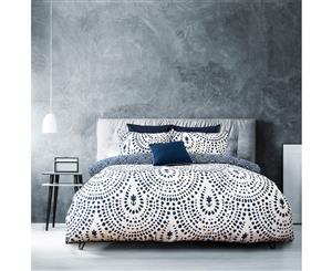 Ardor Jamilla Cotton Quilt Cover Set Queen Bed Blue