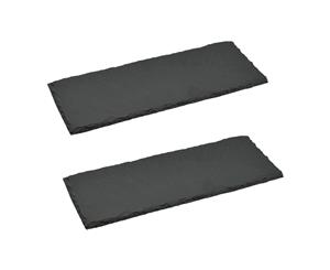 Argon Tableware Starter Serving Slate Side Plate for Food and Antipasti - 29 x 12cm - Pack of 2