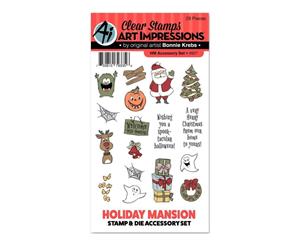 Art Impressions Stamp & Die Set Holiday Mansion Accessory Set