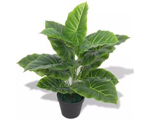 Artificial Taro Plant with Pot 45cm Green Fake Foliage Floral Decor