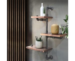 Artiss Industrial DIY Pipe Shelf Rustic Wall Shelves Brackets Display Bookshelf 3 levels