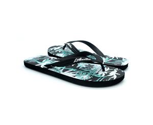 Atlantis Shoes Men Flip Flops Rainforest Flower Black