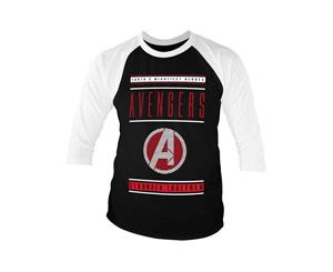 Avengers Endgame Baseball Shirt Stronger Together Official Mens 3/4 Sleeve - Black