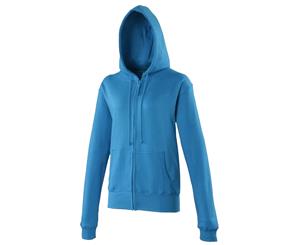 Awdis Girlie Womens/Ladies Hooded Sweatshirt / Hoodie / Zoodie (Sapphire Blue) - RW183