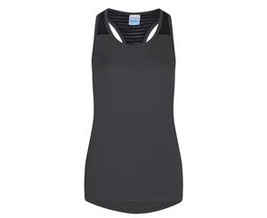 Awdis Just Cool Womens/Ladies Girlie Smooth Workout Sleeveless Vest (Charcoal) - PC2965