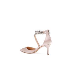 BADGLEY MISCHKA Womens Jaylah Satin Pointed Toe Special Occasion Ankle Strap ...