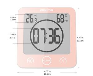 BALDR Digital Bathroom Shower Clock Waterproof Alarm Clock Timer - Pink