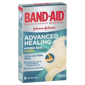 Band-Aid Advanced Healing Hydro Seal Gel Plasters Large 6 Pack