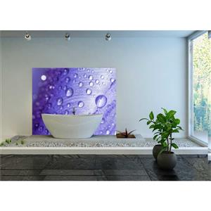 Bellessi 445 x 1200 x 4mm Motiv Polymer Bathroom Panel - Purple Drops